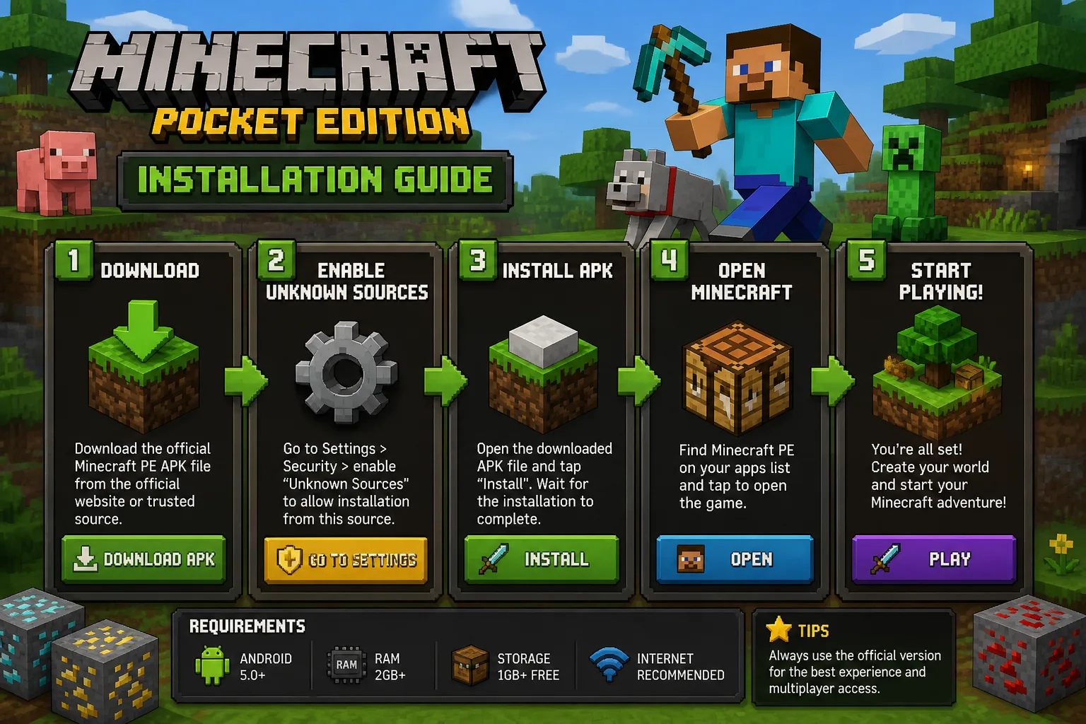 Hướng dẫn cách cài đặt Minecraft 1.18.32