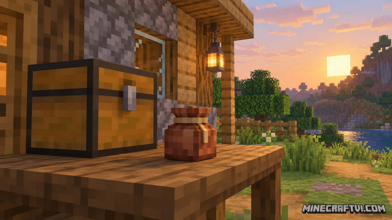 Ảnh minh họa Bundle bên rương trong Minecraft